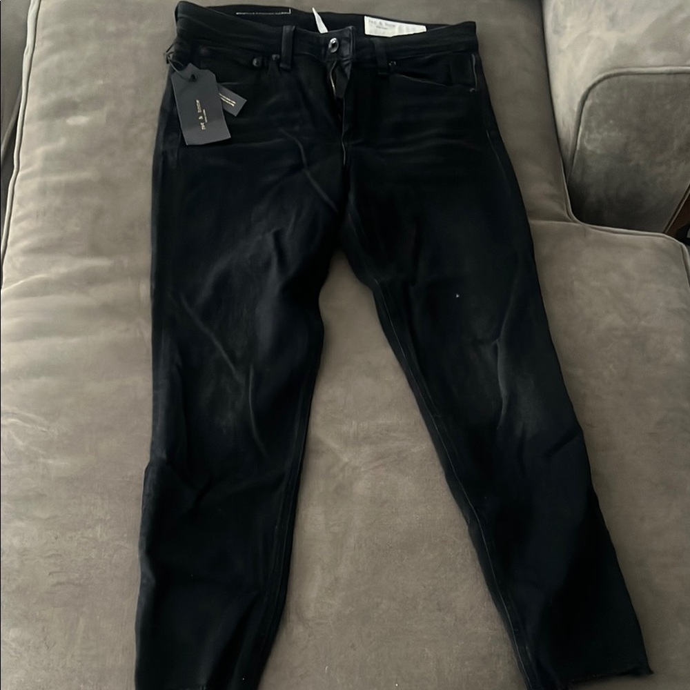 Rag & Bone Black Ankle Cropped Jeans